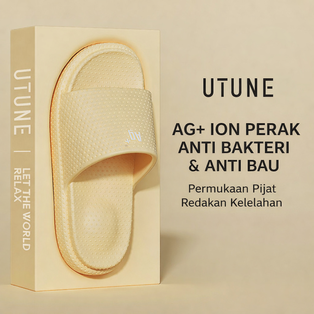 UTUNE AG+ Sandal Anti Bakteri Anti Bau Sandal Rumah EVA Sandal Kamar Mandi Anti Selip Pijat Tumit Em