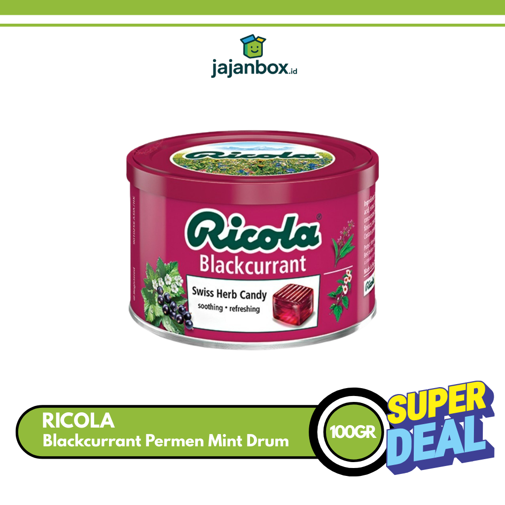 Ricola Blackcurrant Permen Mint Drum 100 gram