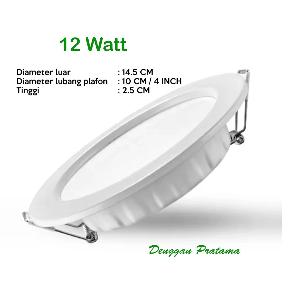 Lampu Downlight Inbow Led 12W PUTIH / KUNING Tipis Bulat Inbow Panel Light Lamp Plafon