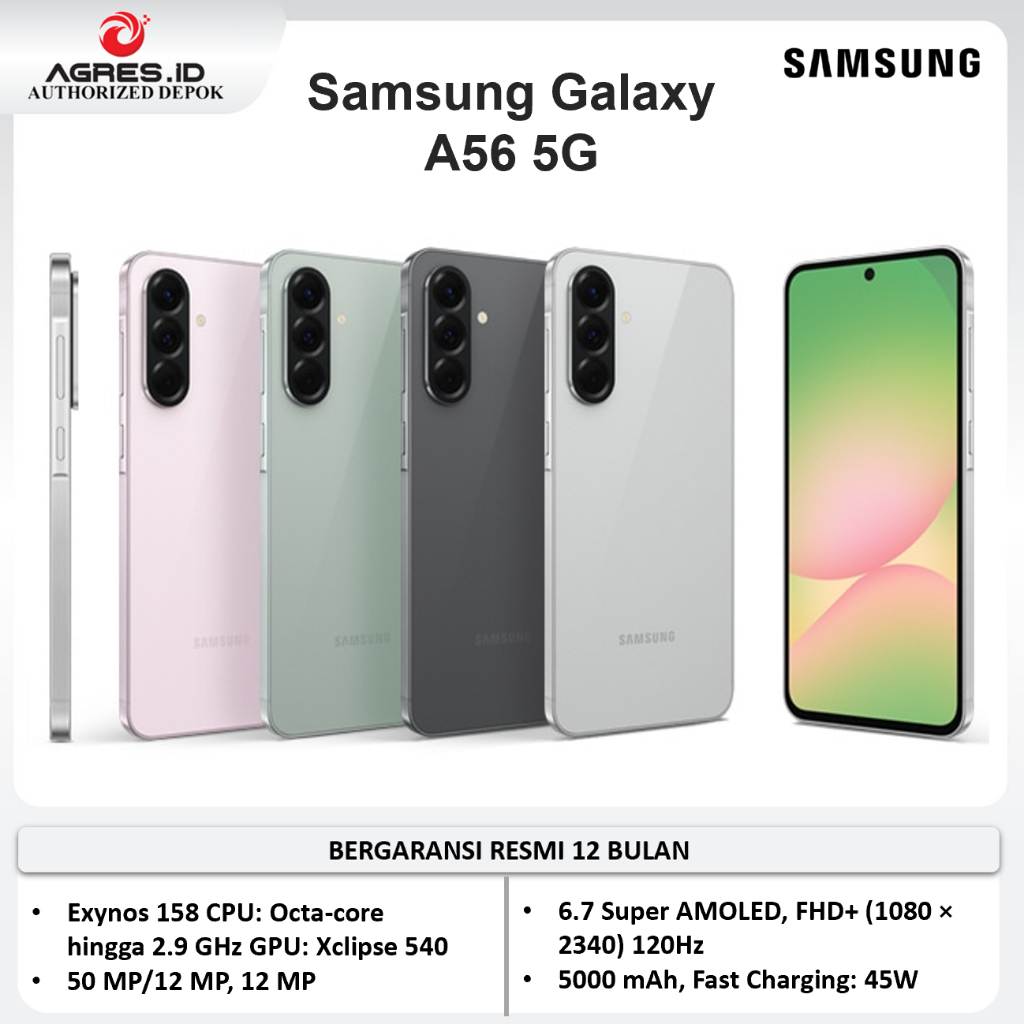 Samsung Galaxy A56 5G - 12GB 256GB | Exynos 1580 | 6.7 inci Super AMOLED | 50Mp Wide Camera