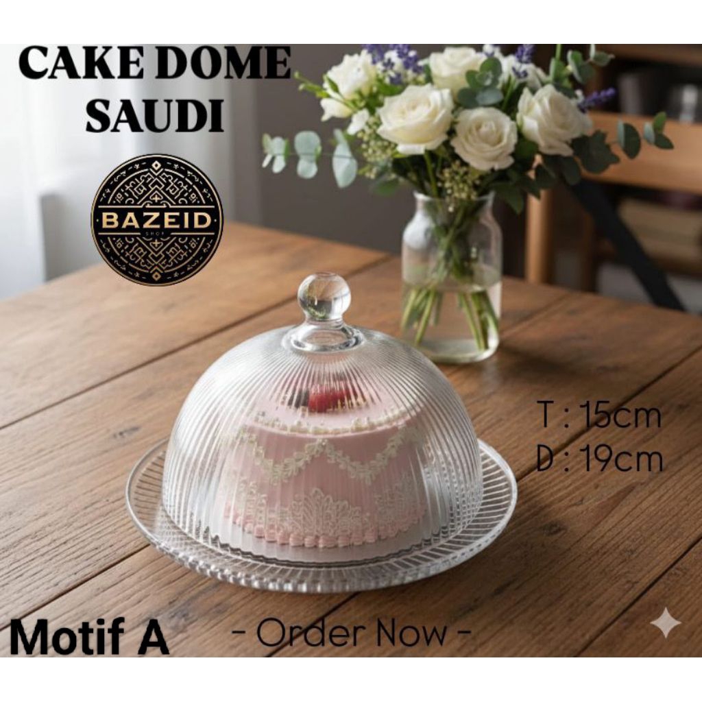 CAKE TRAY GLASS DOME COVER / GLASS DOME TRANSPARANT /  MINI GLASS DOME SERVER TRAY