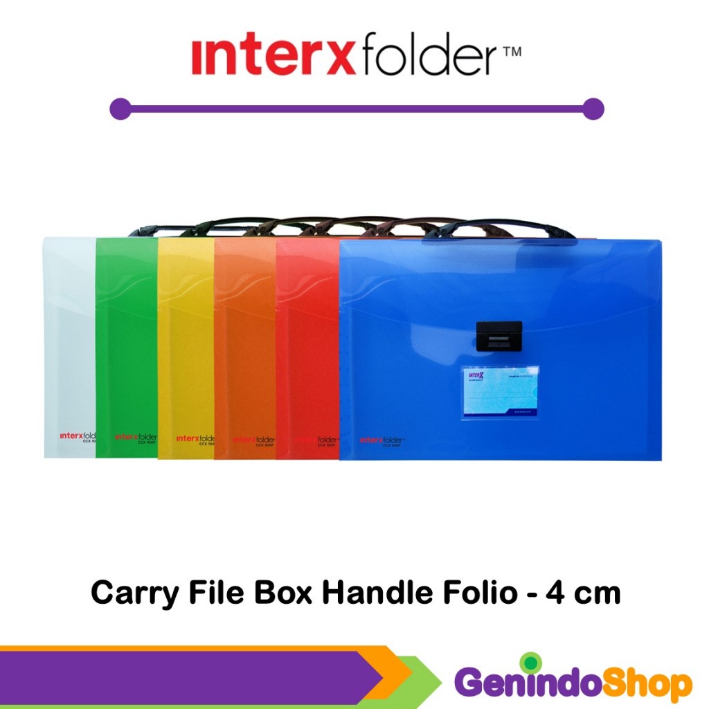 Map Carry File Box 4 cm F4 (Folio) with handle Interxfolder