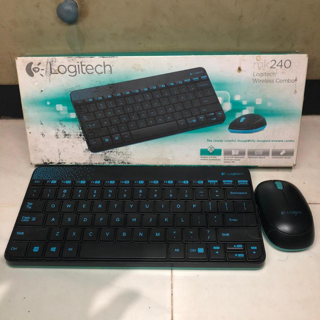 RUSAK Logitech MK240 Keyboard Mouse Wireless Combo