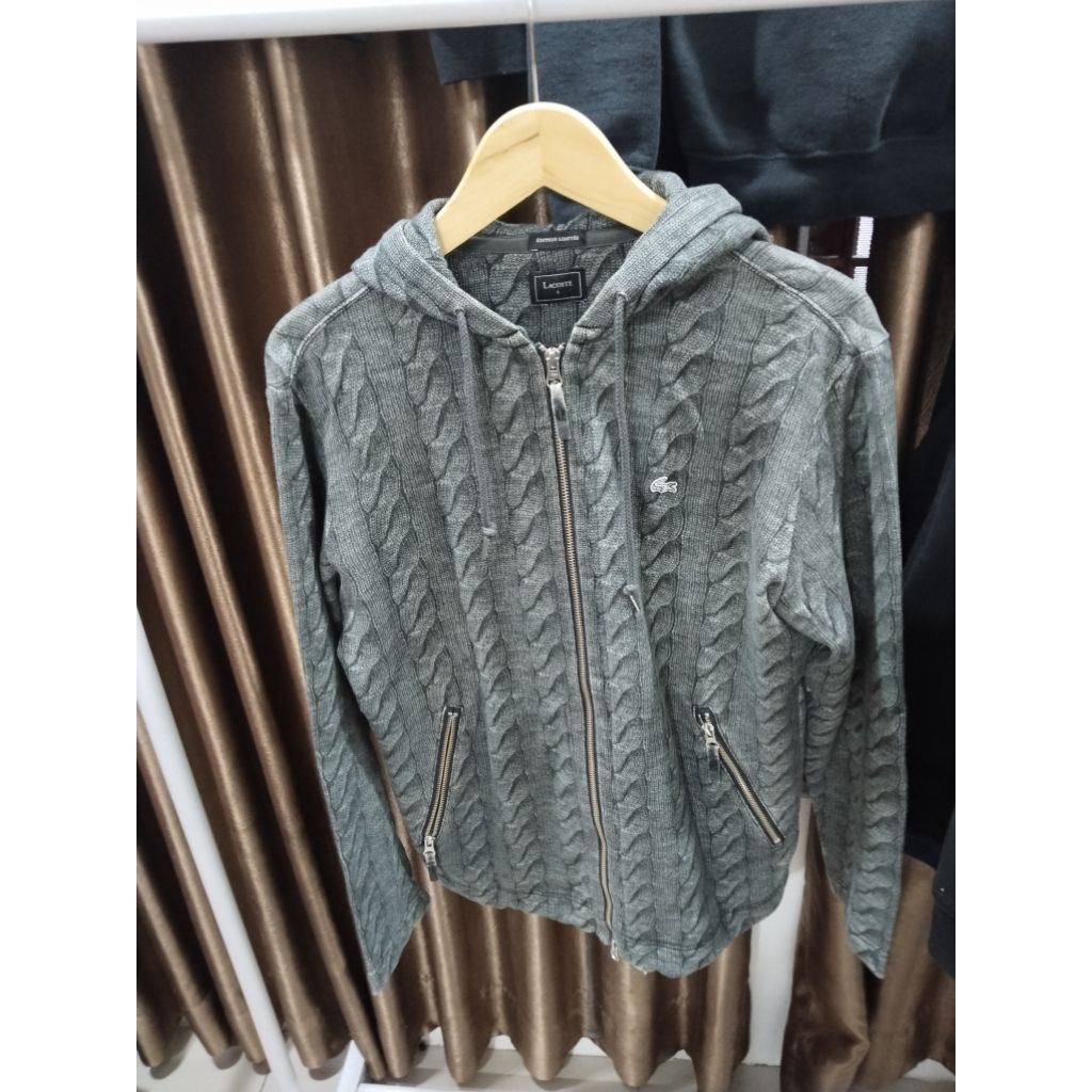HOODIE DOUBLE ZIPPER LACOSTE rare item seperti kulit BUAYA