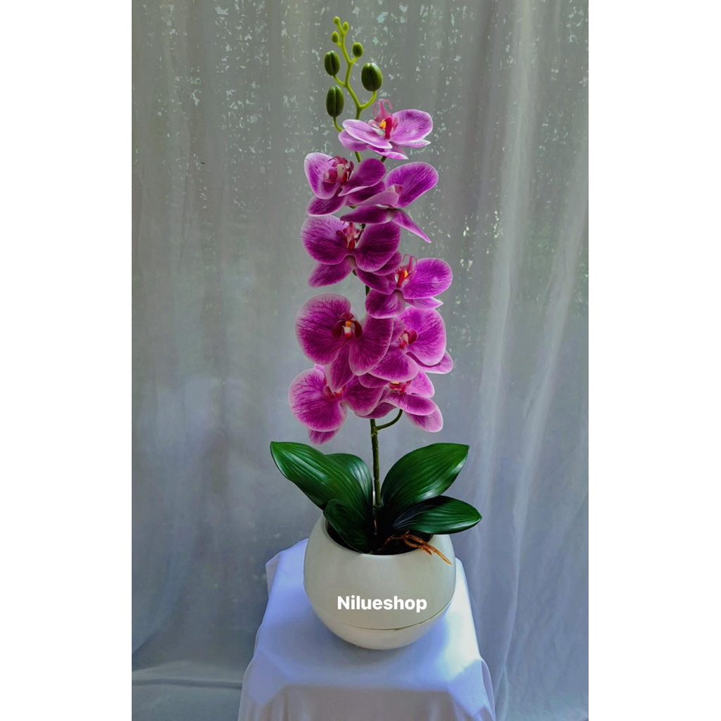 Bunga anggrek latex  cantik bunga meja bunga dekoras bunga anggrek artificial premium latex