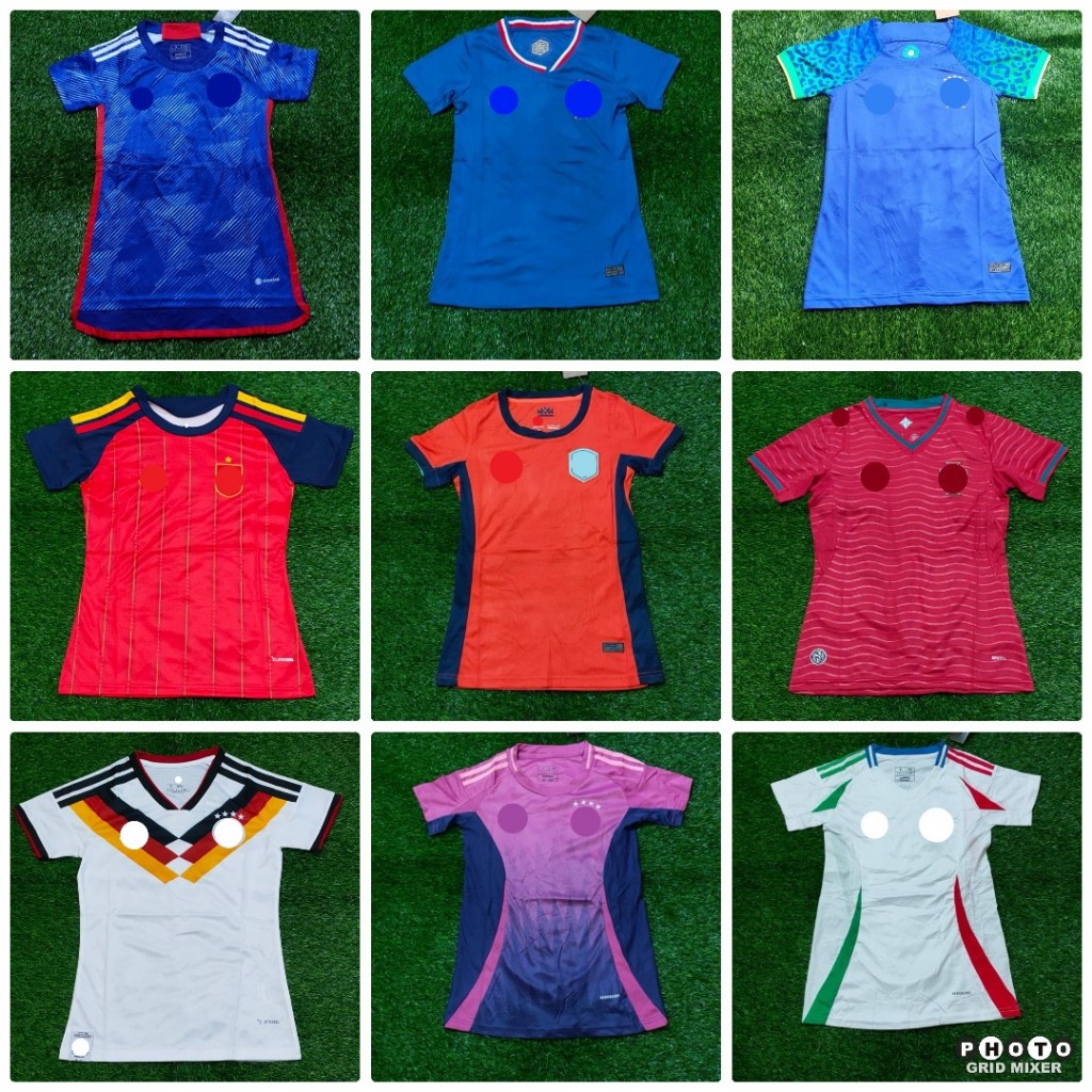 LADIES NEGARA BELANDA INGGRIS ITALY JEPANG JERMAN PORTUGAL PRANCIS SPANYOL JERSEY BAJU BOLA CEWEK WA