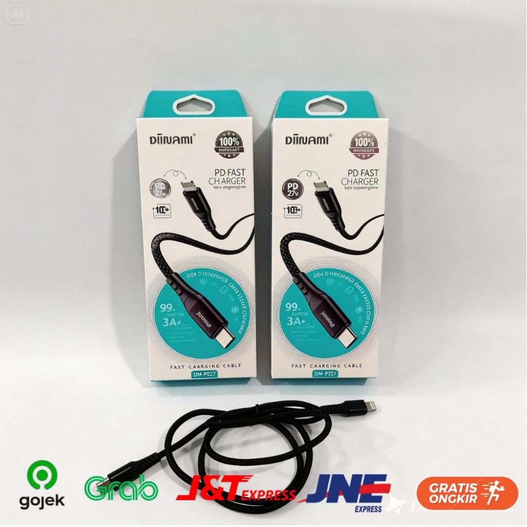 Kabel Data Diinami DM-PD27 Type-C to Lightning PD 27W – Kabel Fast Charging iPhone – Kabel Charger i