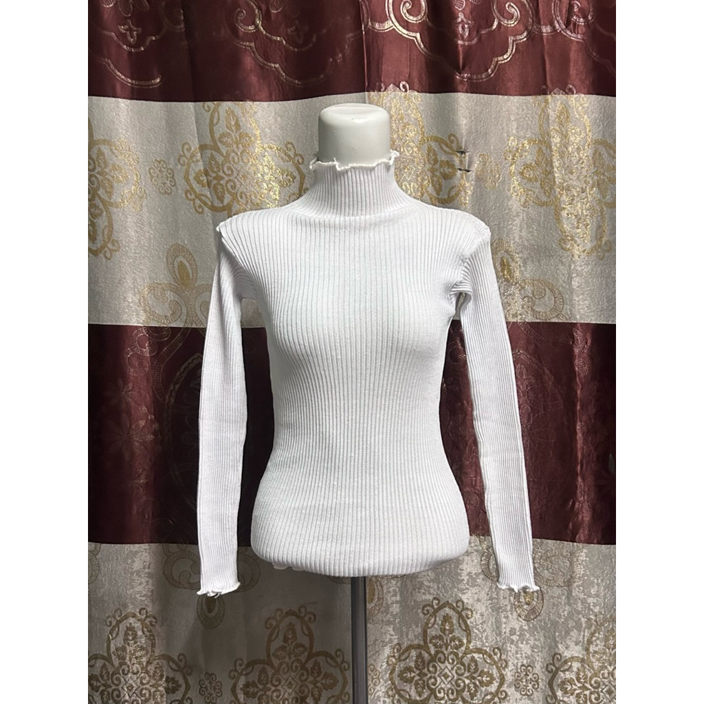 baju wanita inner rajut lidi kriwil turtleneck nyaman untuk hijab non hijab / atasan outift stylish 