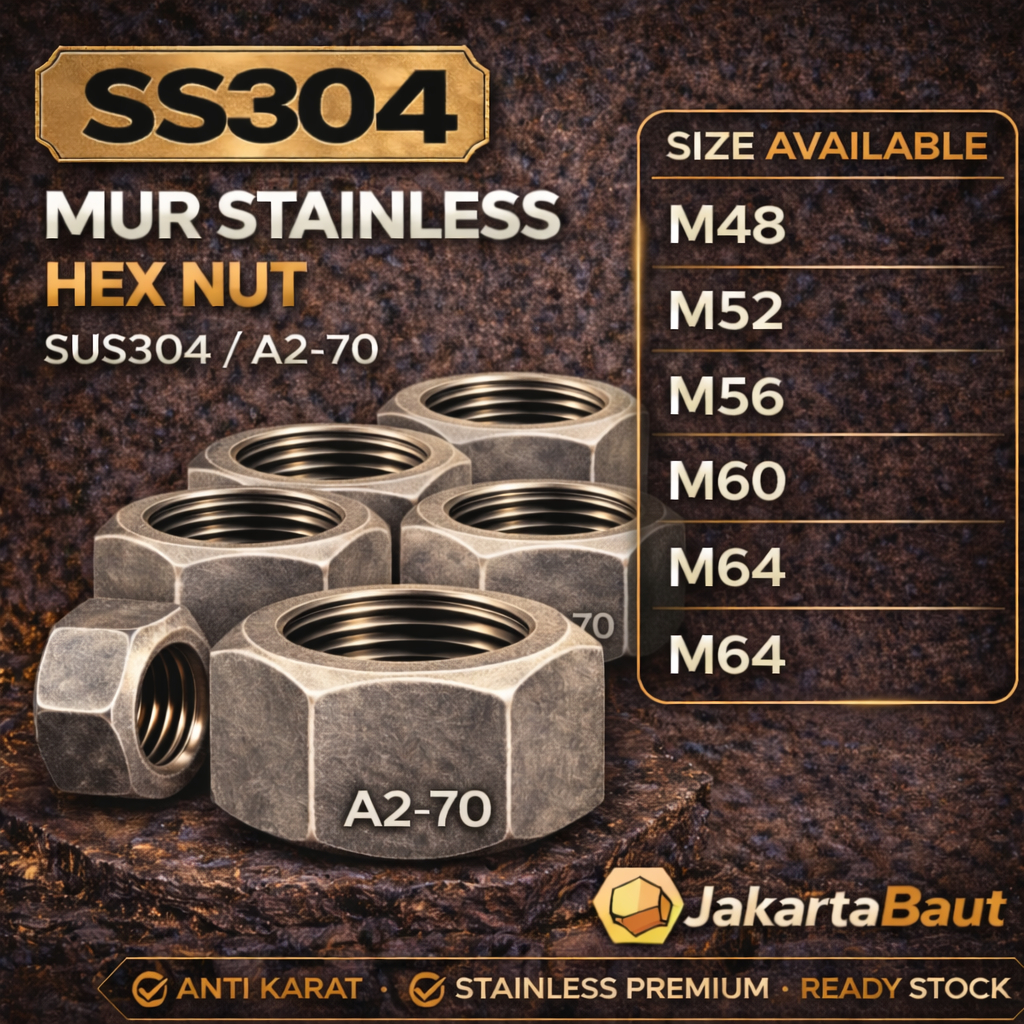 SS304 Mur M56 / Mur Stainless M56 / Hex Nut M56 SUS304 / A2-70