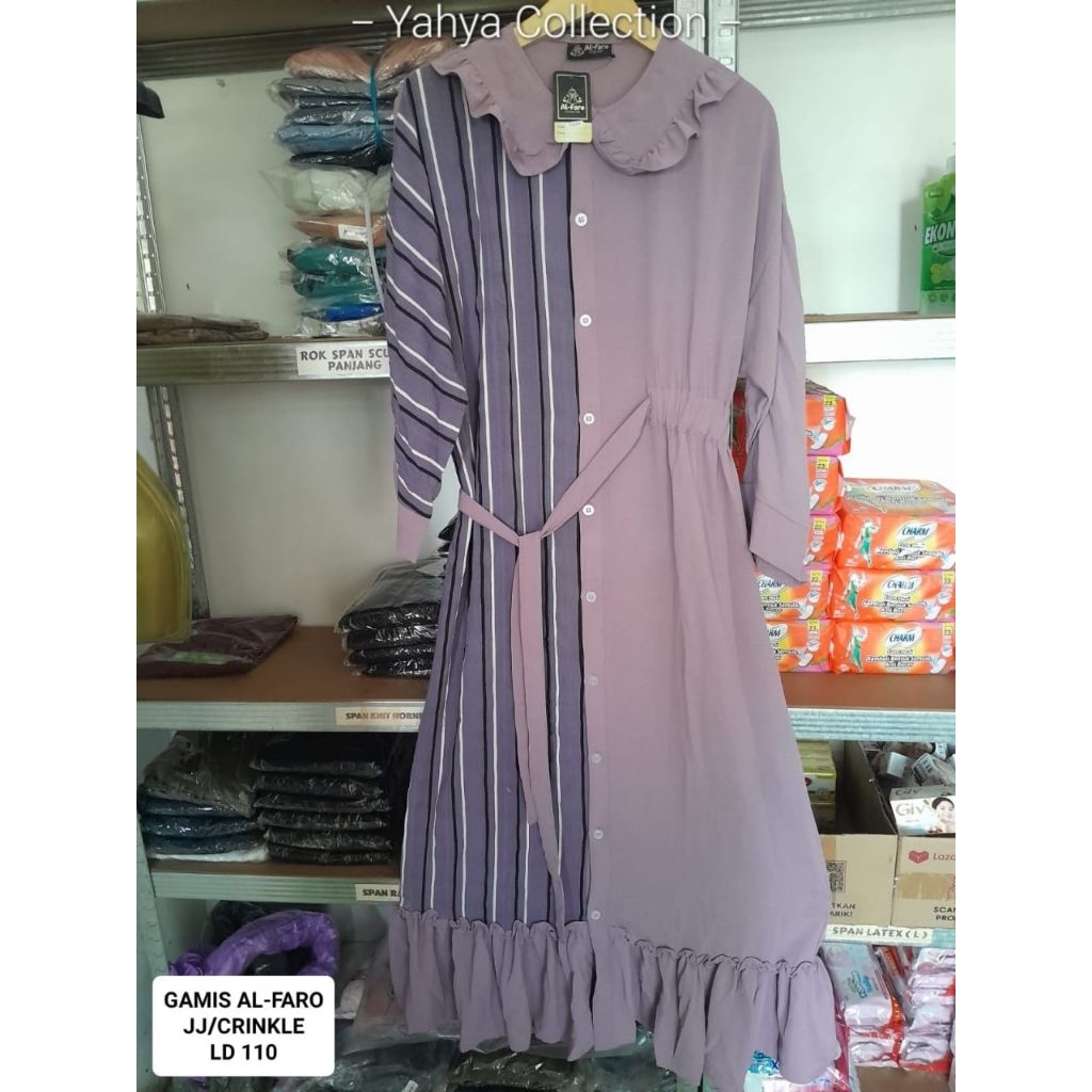 GAMIS WANITA TERBARU GAMIS AL-FARO CRINKLE AIRFLOW - LD 115
