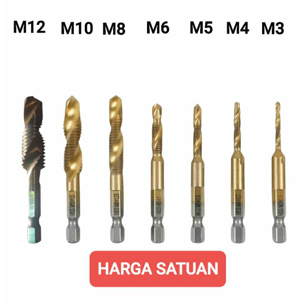 Mata Bor Pembuat Ulir Drat Drill Tap Set