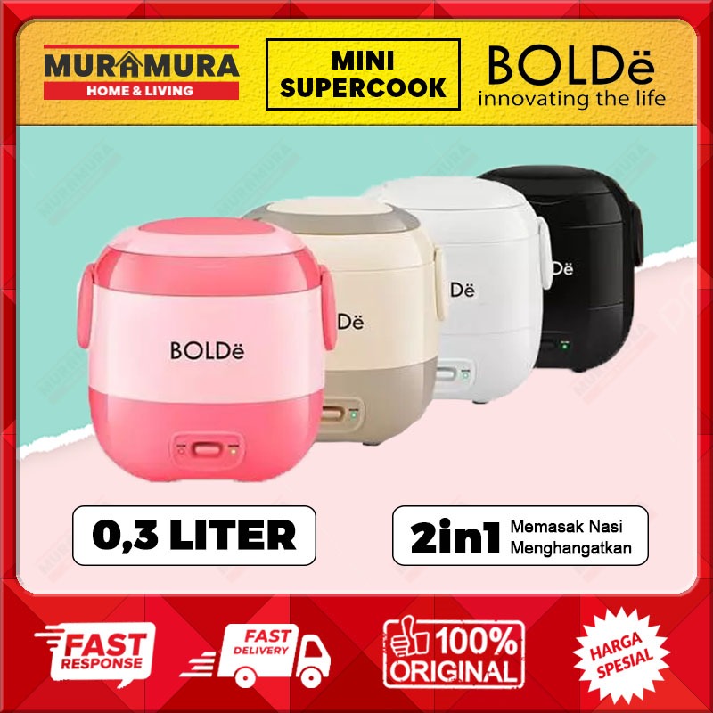 BOLDE Super Cook Mini 0,3 Liter Rice Cooker Portable Anti Lengket BPA Free MPASI