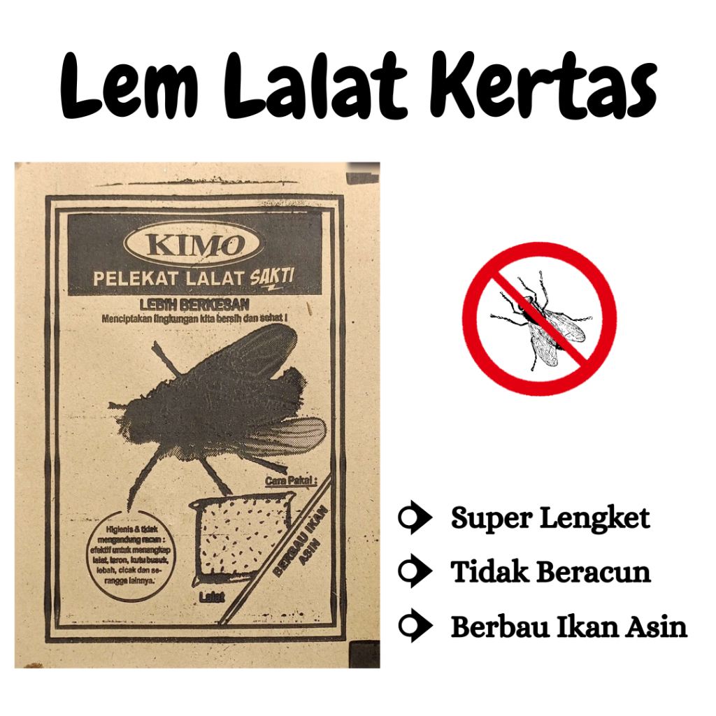 LEM LALAT KERTAS - LEM CICAK - PERANGKAP LALAT - PERANGKAP CICAK