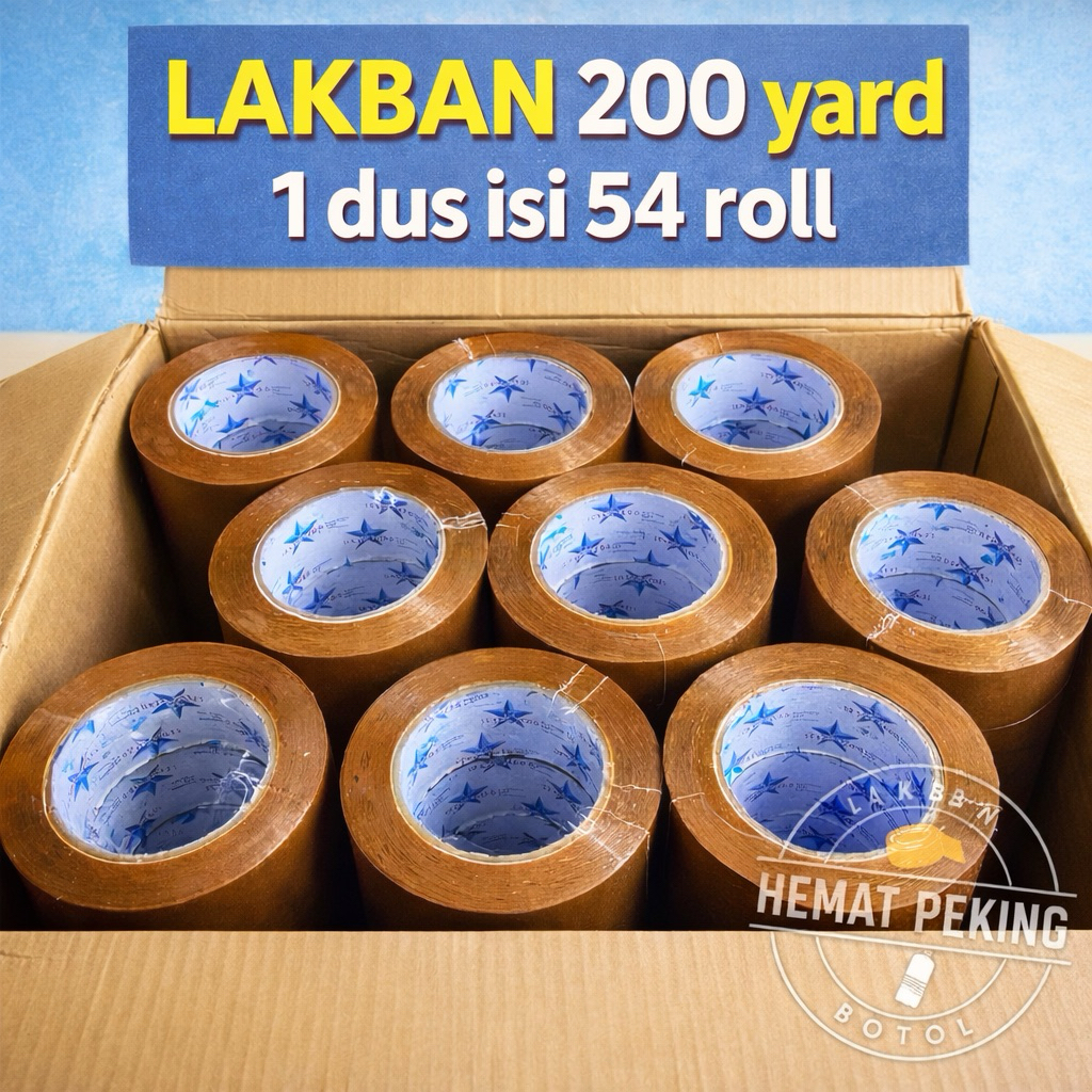 Lakban 200 yard COKLAT 1 dus isi 54 roll