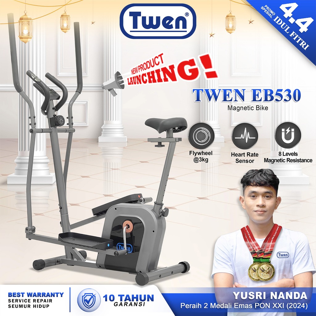 TWEN EB530 Alat Fitness Elliptical Crosstrainer Magnetic Elliptical Bike