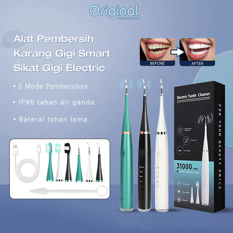 Alat Pembersih Karang Gigi Dental Remover Ultrasonic Scaling Dental Scaling 1 Set 5 Modes Portable E
