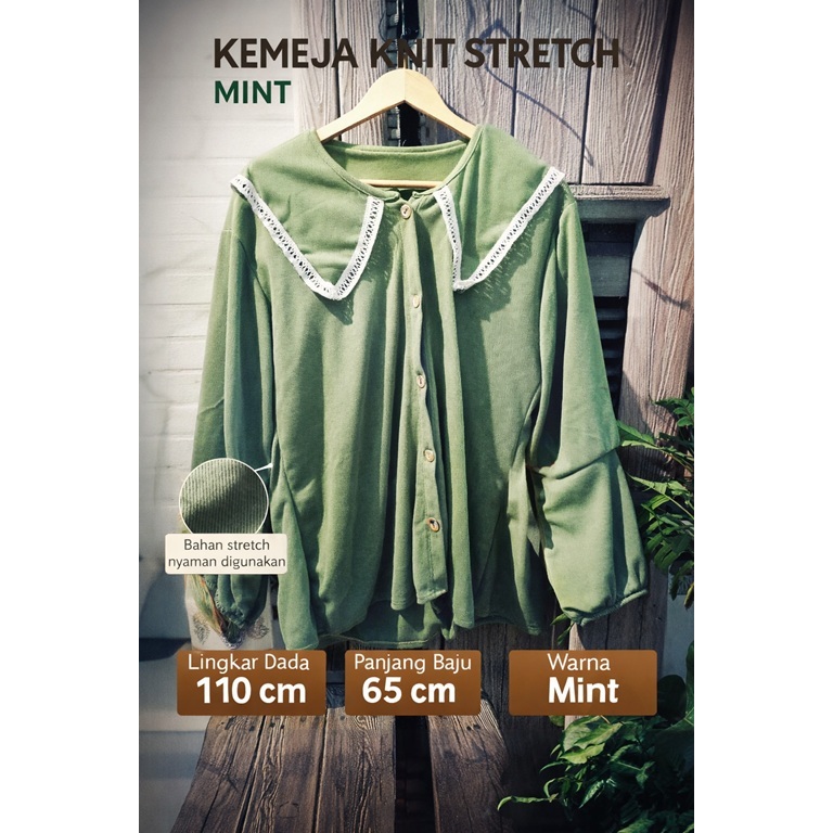 Baju Knit Strecth Warna Hijau Mint