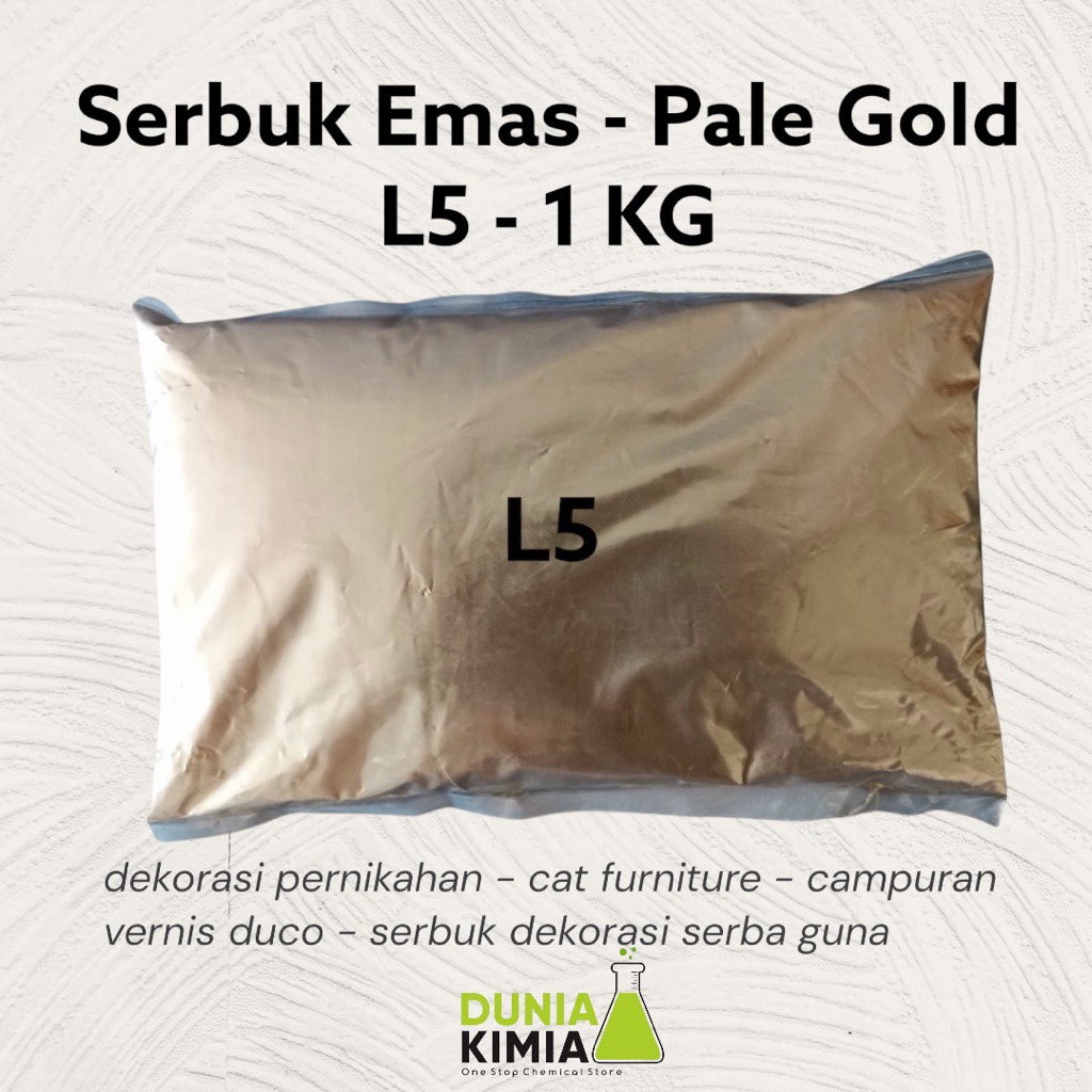 Serbuk Emas L5 - Pale Gold - 1KG - Bubuk Emas Dekorasi Pelaminan - Cat Dekorasi Serbaguna