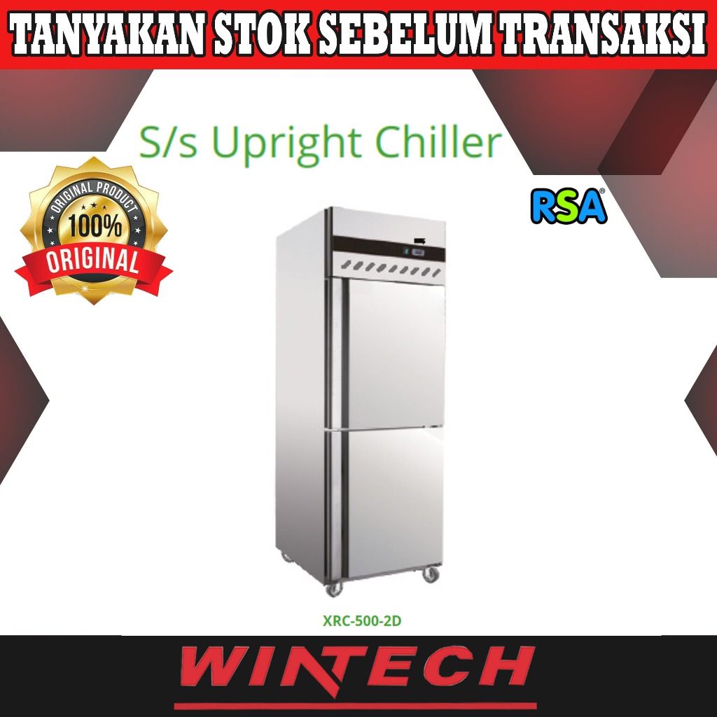RSA XRC-500-2D SS Upright Chiller Kulkas Dapur Komersial Stainless Steel 2 Pintu - Kabinet Untuk Men