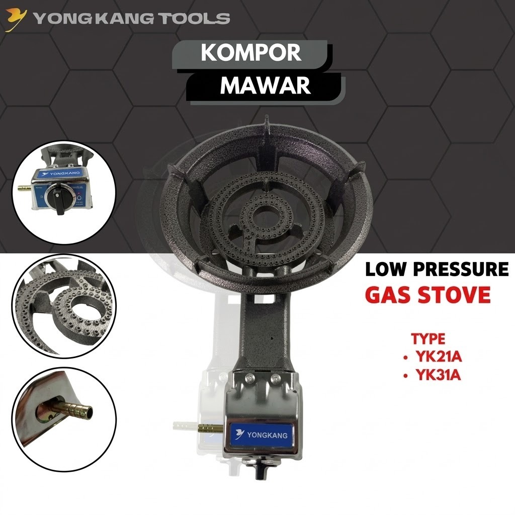 Kompor Industri Tekanan Rendah / Kompor Batu Besi Kompor Mawar 31A SNI - KOMPOR MAWAR YONGKANG