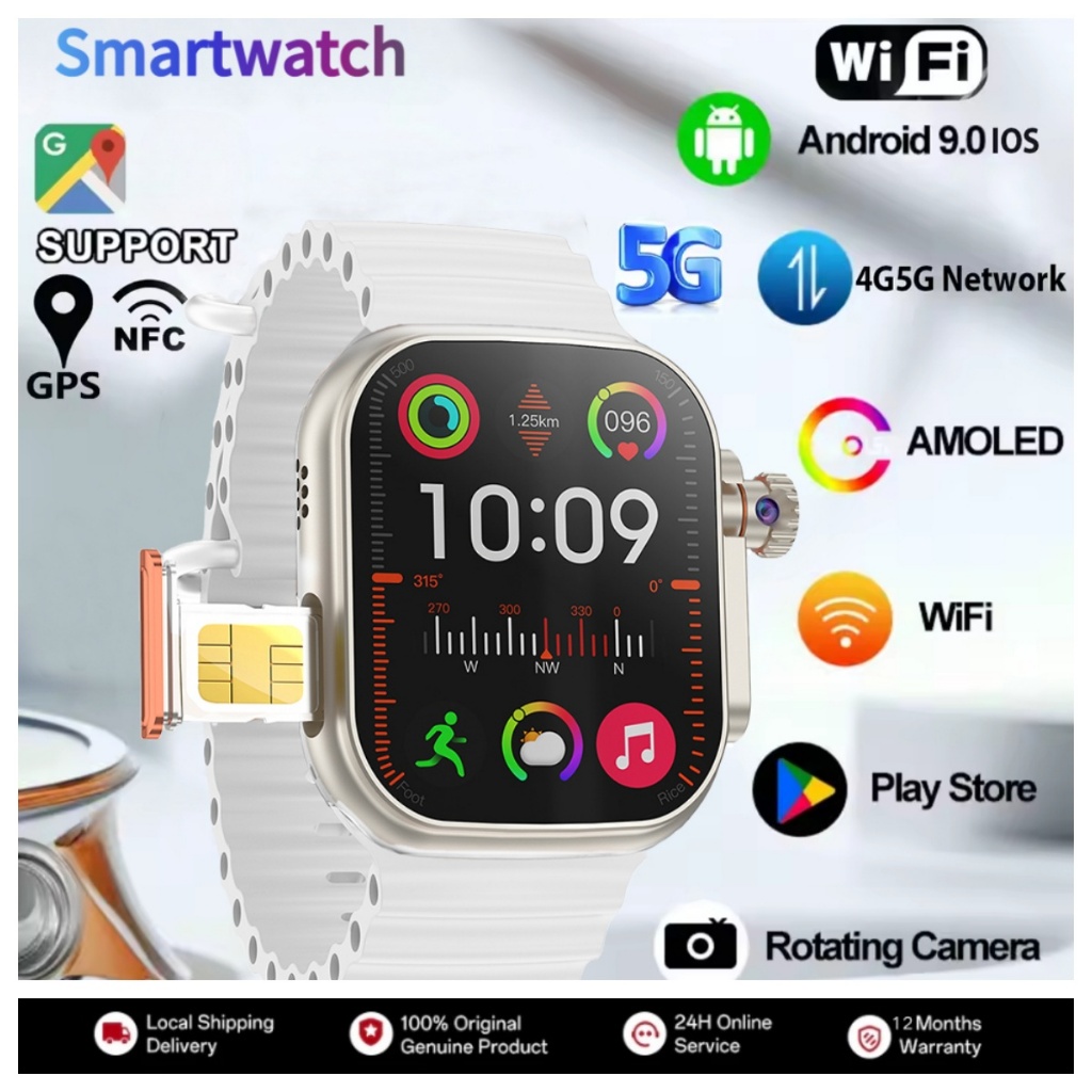 [4G Sim card] Samsung ORI  Smartwatch 4G & 5G RAM 4 / 64GB Video call Wifi GPS NFC Bisa Nonton Youtu