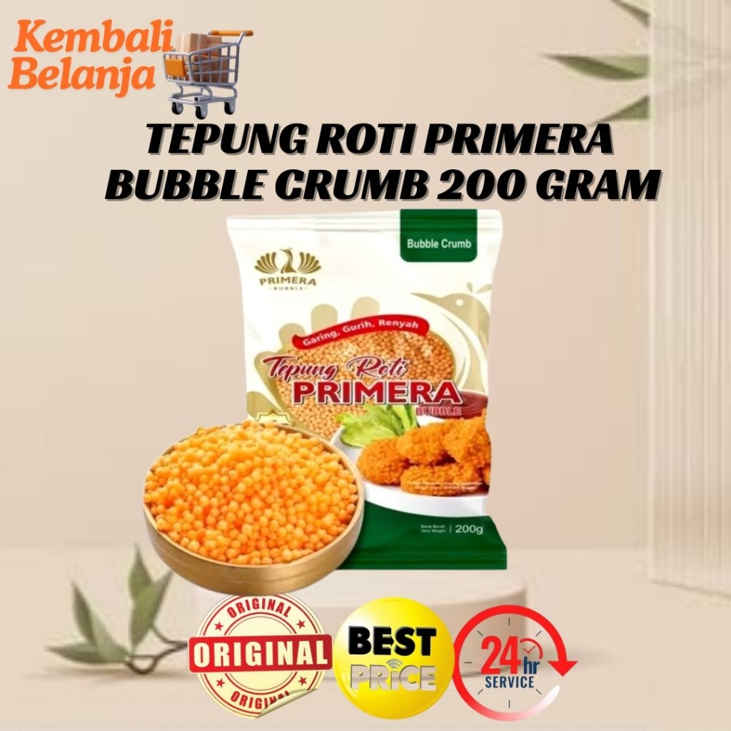 Tepung Roti Primera Bubble Crumb 200 Gram/ Tepung Bubble Crumb Garing Gurih Renyah/ Primera Tepung R