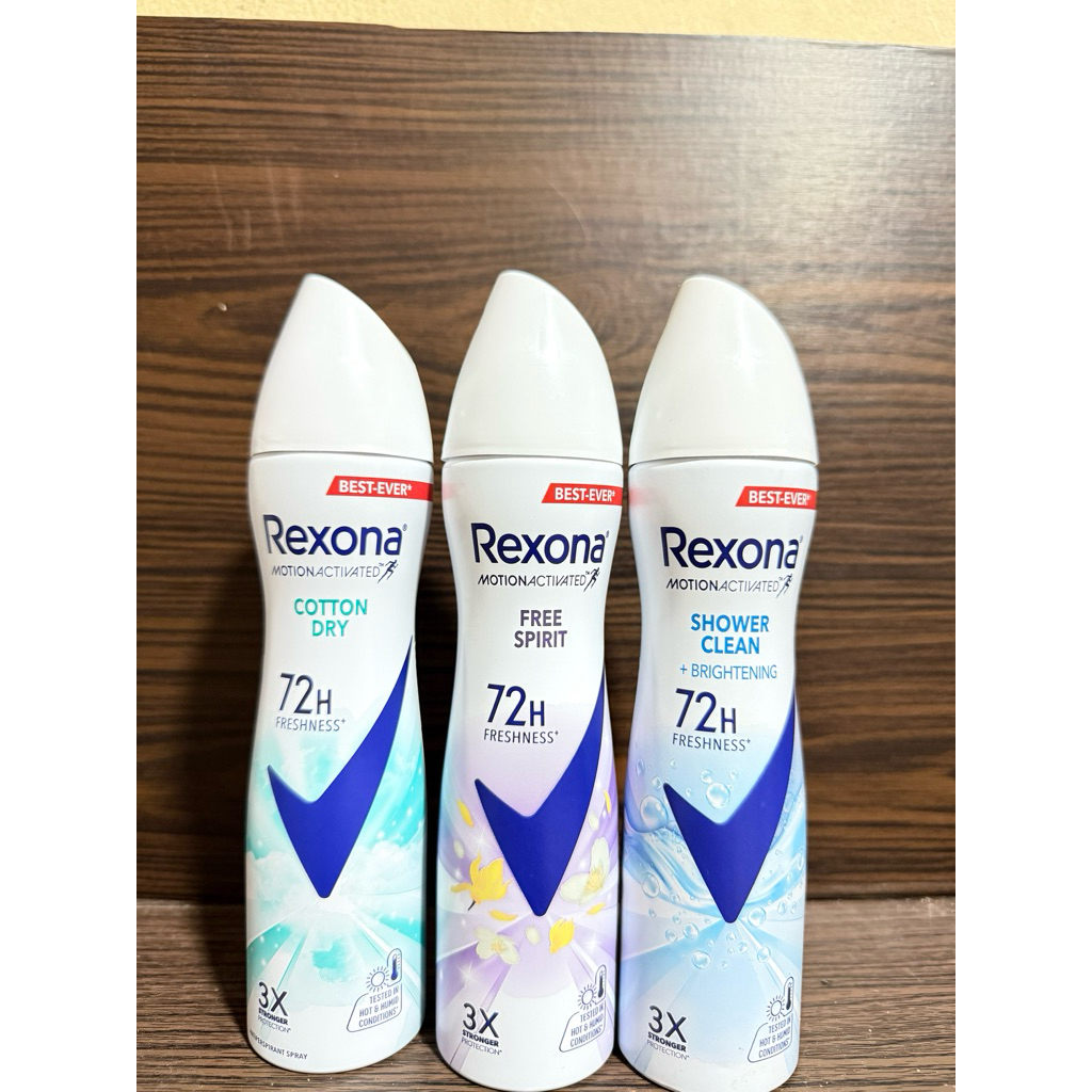 Rexona Spray Women 72H Freshness Motion Activated Cotton Dry / Free Spirit / Shower Clean Deodorant 