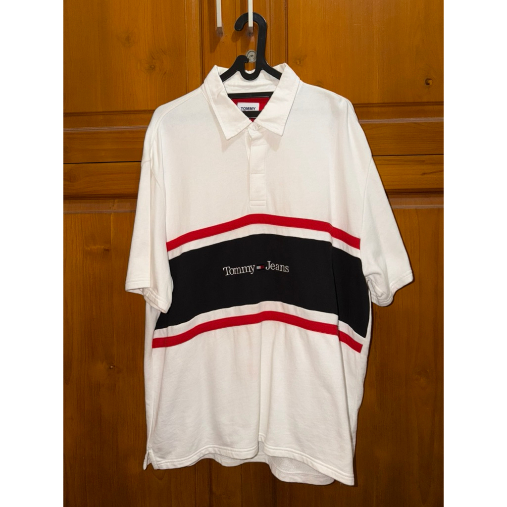 Tommy Jeans Hilfiger Oversized Rugby Polo Size M 100% ORIGINAL MAP Preloved