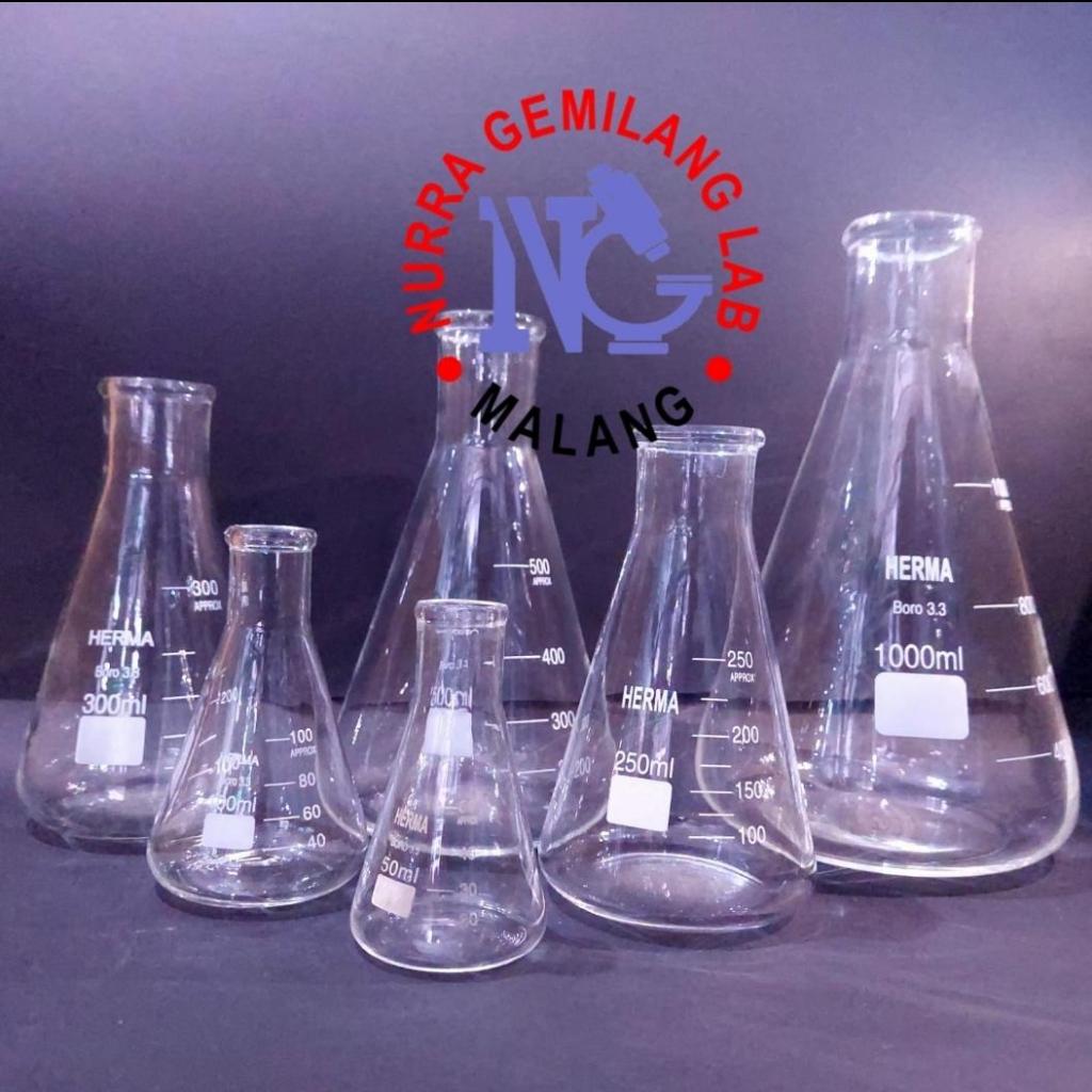 Erlenmeyer Flask / Tabung erlenmeyer merk Herma 50ml 100ml 250ml 300ml 500ml 1000ml