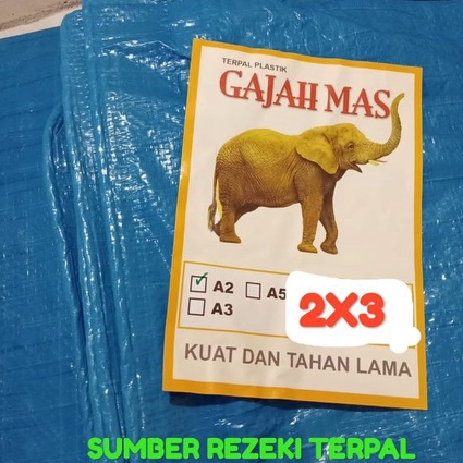 Terpal Tenda 2x3 Meter A2 Cap Gajah Terpal Jemur Padi Terpal Kolam Ikan