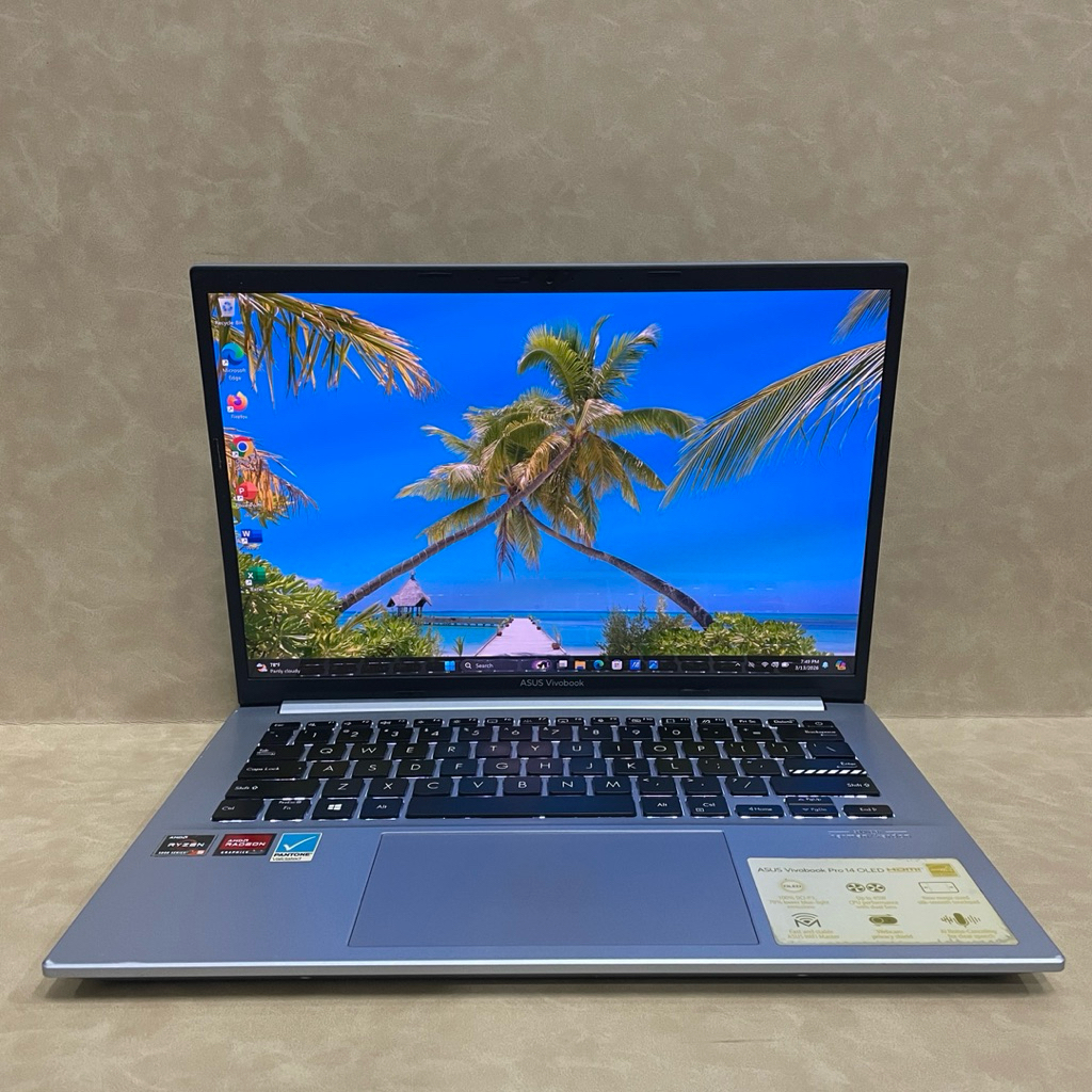 Laptop second Asus vivobook pro 14 OLED M3400QA AMD Ryzen 5 5600H RAM 8 GB/SSD 512GB 14”Oled likenew