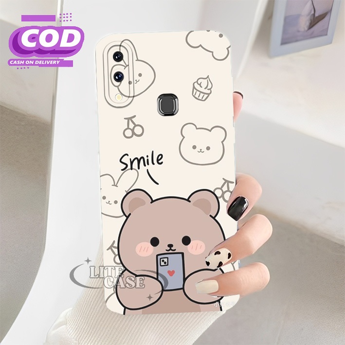 [GCR146] Fashion Case for Vivo V9 V7 V7 Plus V5 V5 Plus Motif bear lucu Terbaru Aesthetic All Type H