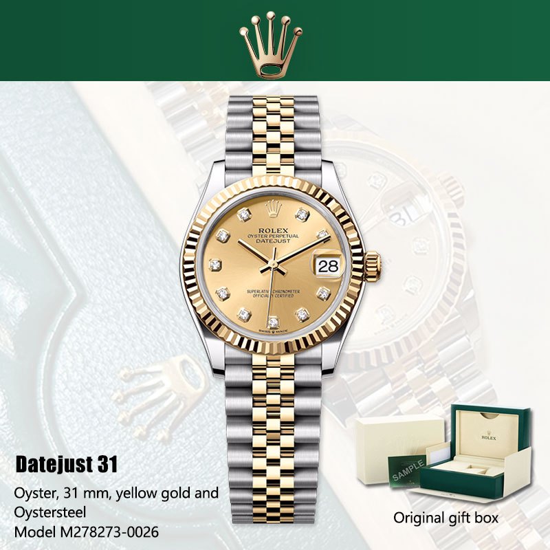[100% ORI BARU Rolex watch] 100% original Jam tangan rolex wanita Datejust 31mm M278273-0026 Baru Di