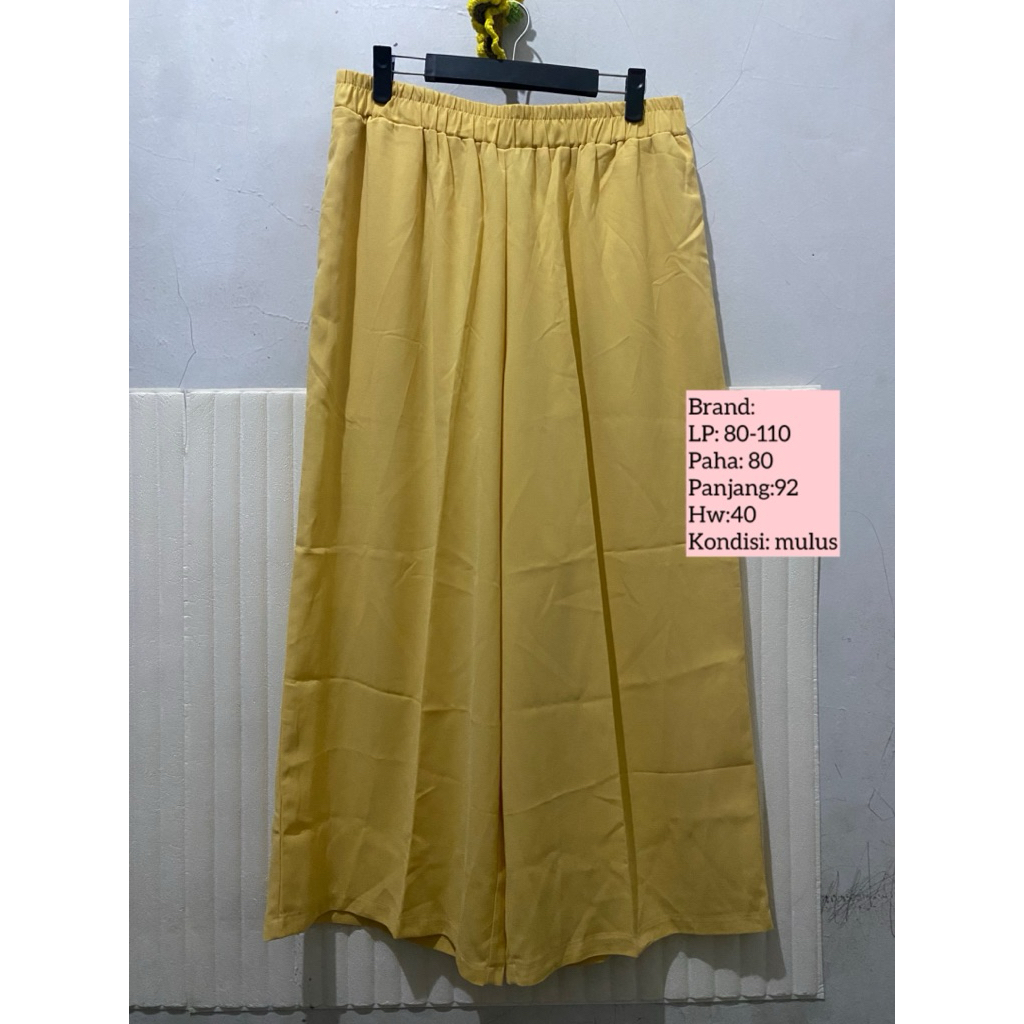 Preloved Celana Kulot Kantor panjang Wanita Jumbo Kuning Korean Style