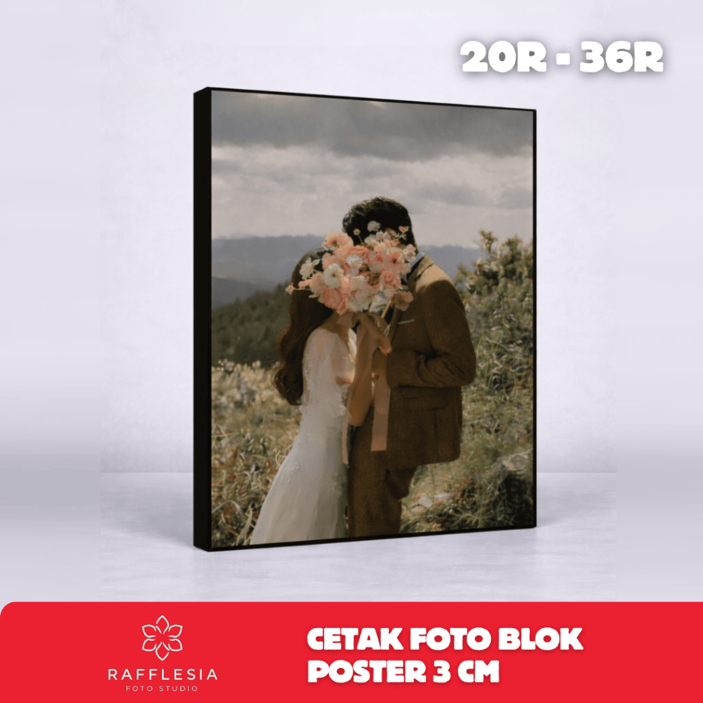 Paket Cetak Foto + Bingkai Foto / Frame Blok Poster 3 CM - Ukuran 20R/20RP/24R/28R/32R/36R