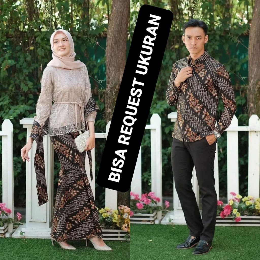 SET KEBAYA ALISA DUYUNG ORI COUPLE KEMEJA PREMIUM / CUSTOM ANAK & SUPER JUMBO / BAJU SETELAN SERAGAM