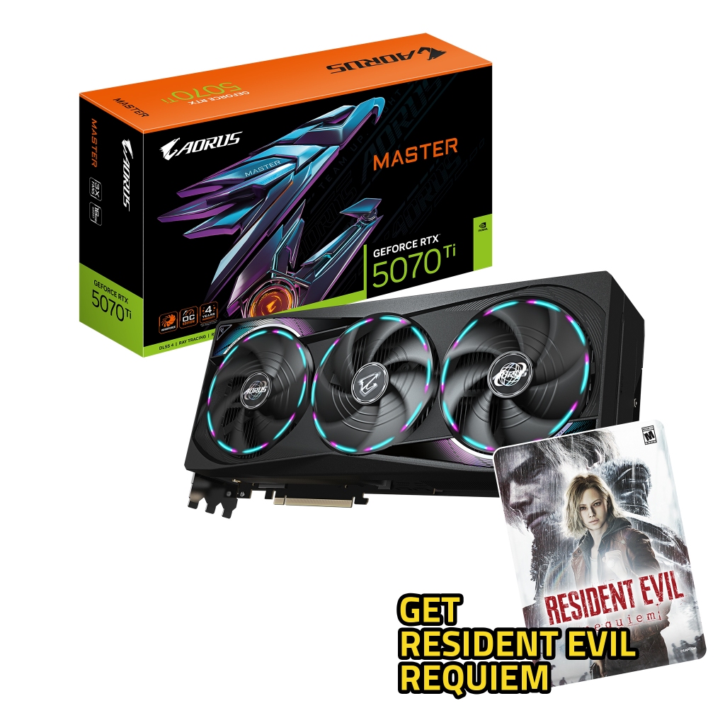 VGA Card Gigabyte AORUS GeForce RTX 5070 Ti MASTER 16G - 16GB GDDR7