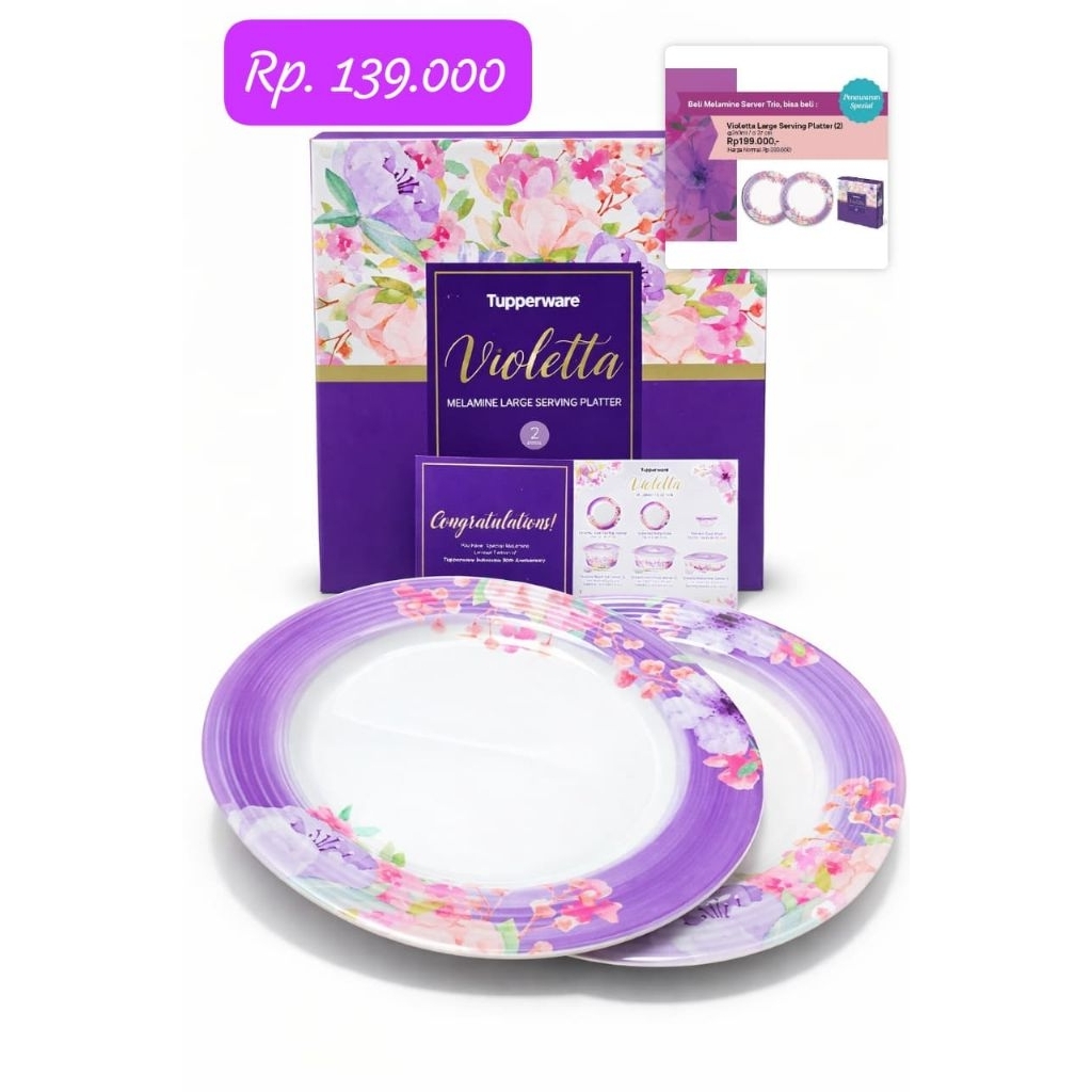 Set Dinner Tupperware Serving Dish Mewah