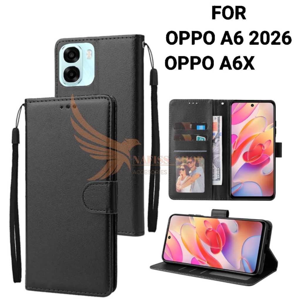 Casing Hp Cover hp Untuk OPPO A6 2026 / OPPO A6X Leather Flip Case Dompet
