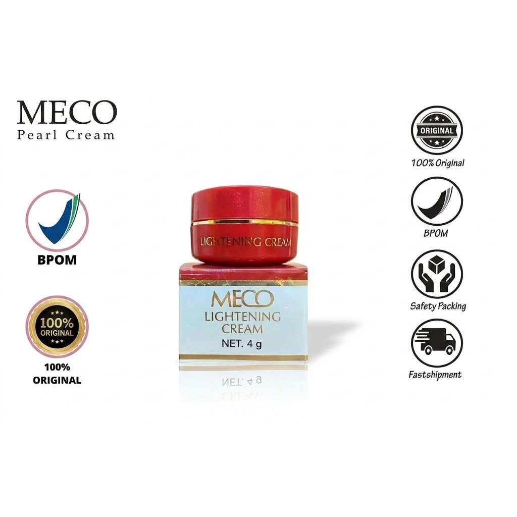 Meco Night Cream 4gr Original BPOM - Krim Malam Pencerah Wajah & Penghilang Noda Hitam