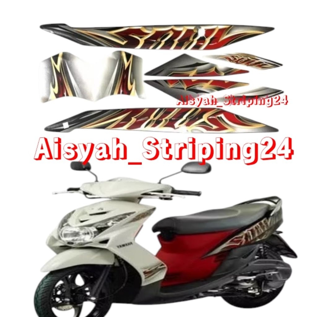 STIKER STRIPING MIO SOUL 2010 PUTIH