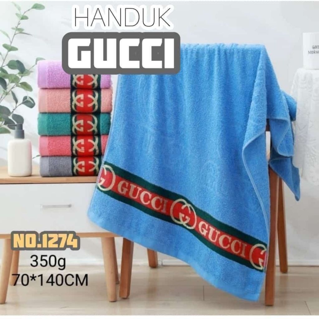 Handuk Gucci Bahan Katun Meresap 70x140cm