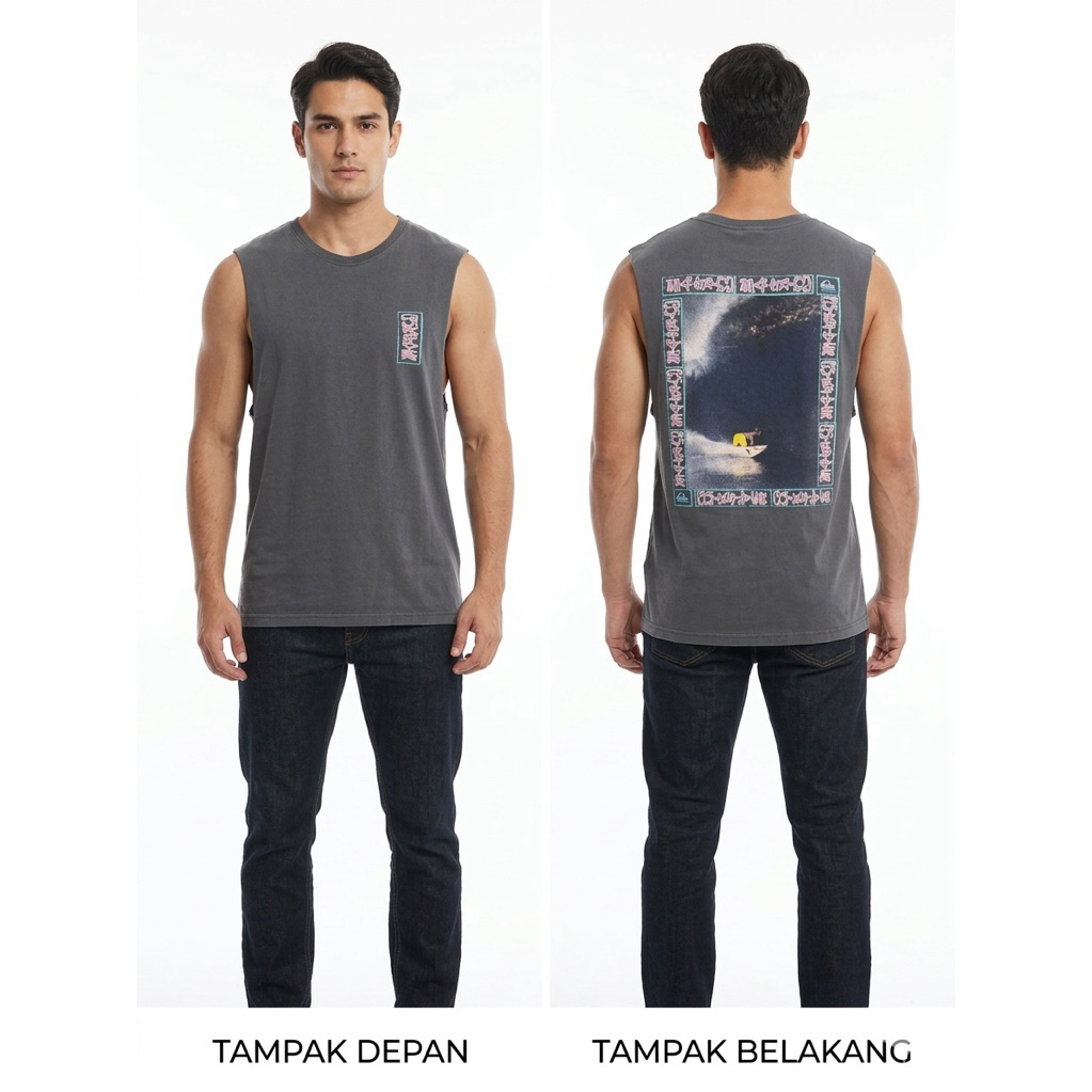 Kaos pria Singlet Quiksilver original