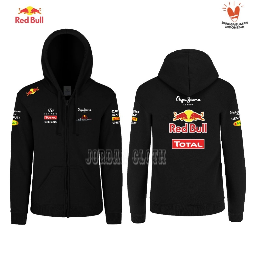 Hoodie Zipper Sweater Jaket Team Red Bull Racing F1