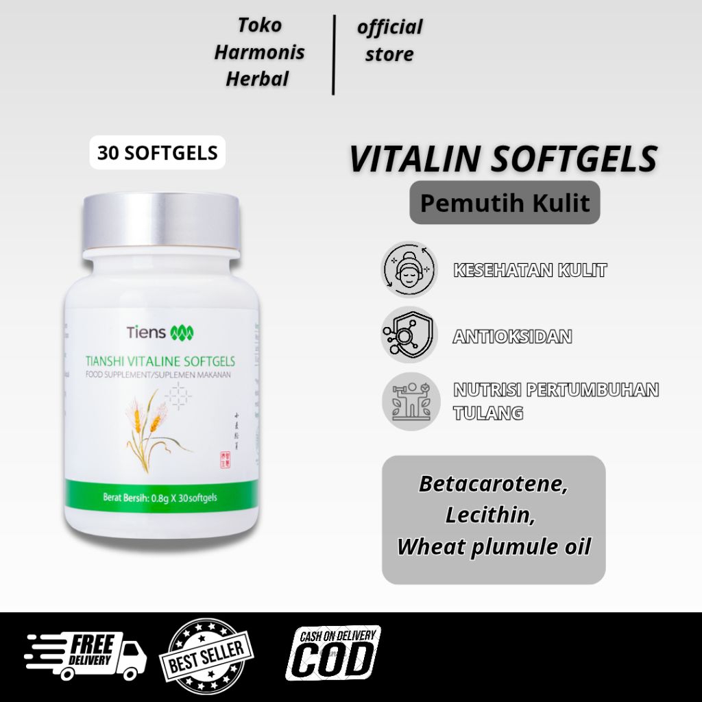 Pemutih Kulit Tiens Vitaline Softgell Pemutih Kulit Seluruh Tubuh Pencerah Kulit Badan Mencerahkan K