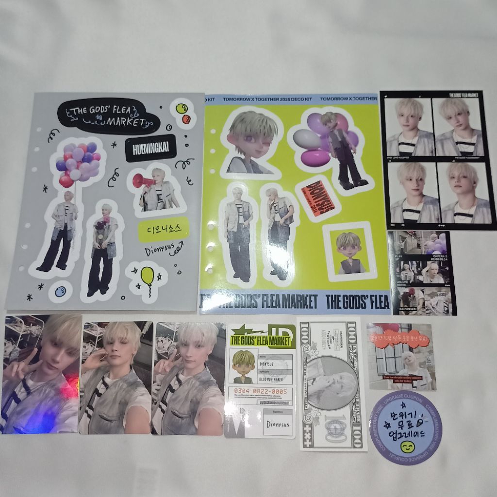 Notebook The God's Flea Market Deco Kit TXT Hueningkai Set 2026 Sticker Pack 4 Cut Photo Film Coupon