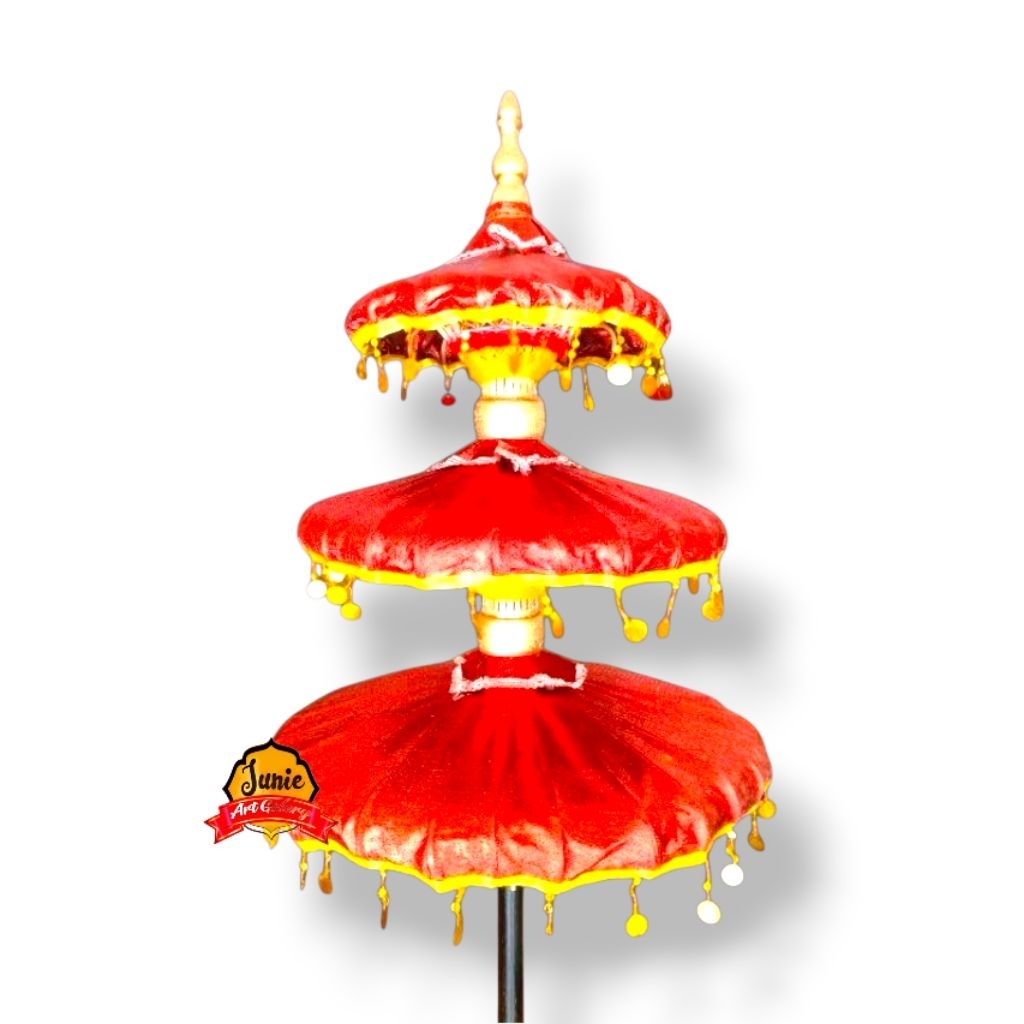 Payung susun 3 merah payung dekorasi payung tedung payung keraton payung jaranan
