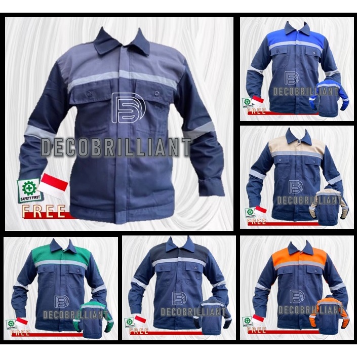 BAJU SAFETY WEARPACK JUMBO /KERJA/PROYEK LENGAN PANJANG KOMBINASI