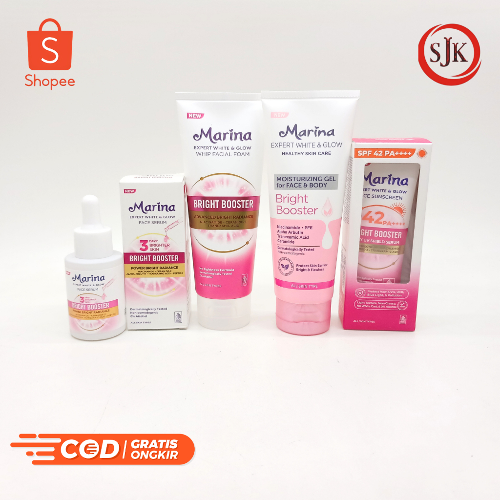 [PAKET LENGKAP] Marina Expert White & Glow Bright Booster - Skincare Pencerah Wajah