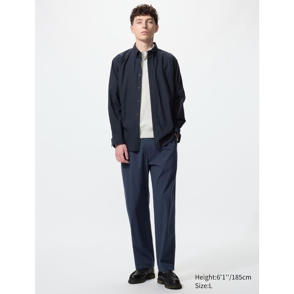 UNIQLO MEN / WOMEN / UNISEX - Stretch Easy Ankle Pants Seersucker